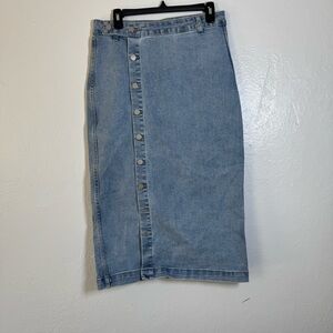 Oat New York Denim Midi Skirt